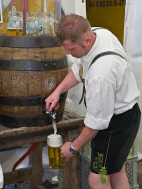 Traditional Maibaumfest in Putzbrunn in Southern Bavaria, Germany, near Munich.